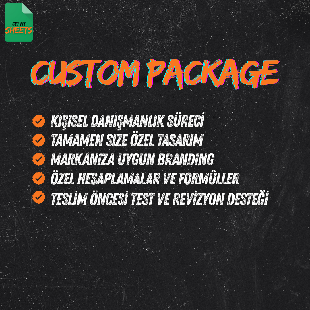 CUSTOM PACKAGE — Tamamen Size Özel Sistem